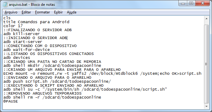 Código .bat